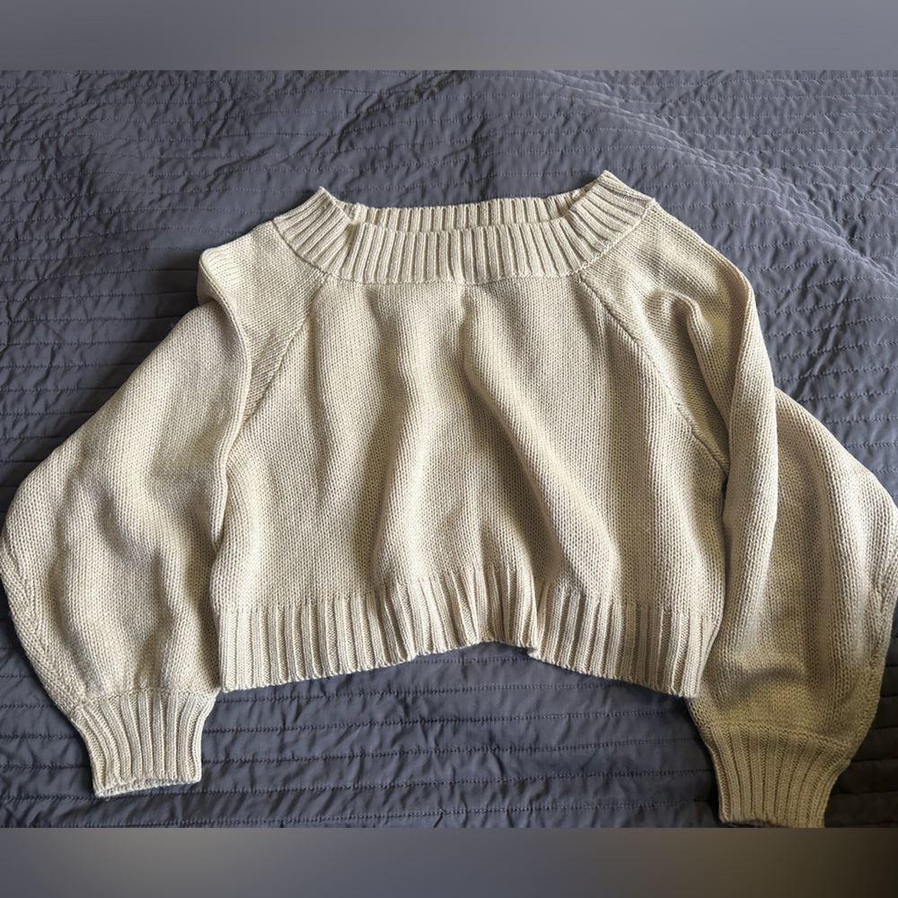 WeWoreWhat XS Cropped Sweater Cream